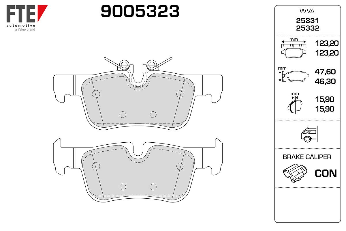ARKA FREN BALATASI. F39-F40-F45-F48-F54-F60. 25331...
