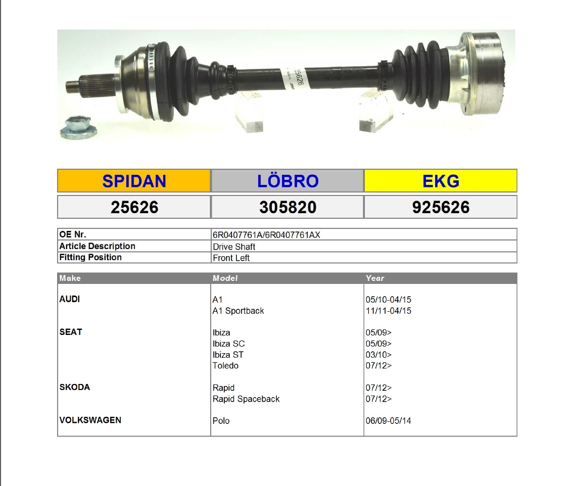 KOMPLE AKS POLO 09> 1.2-1.4 TDI